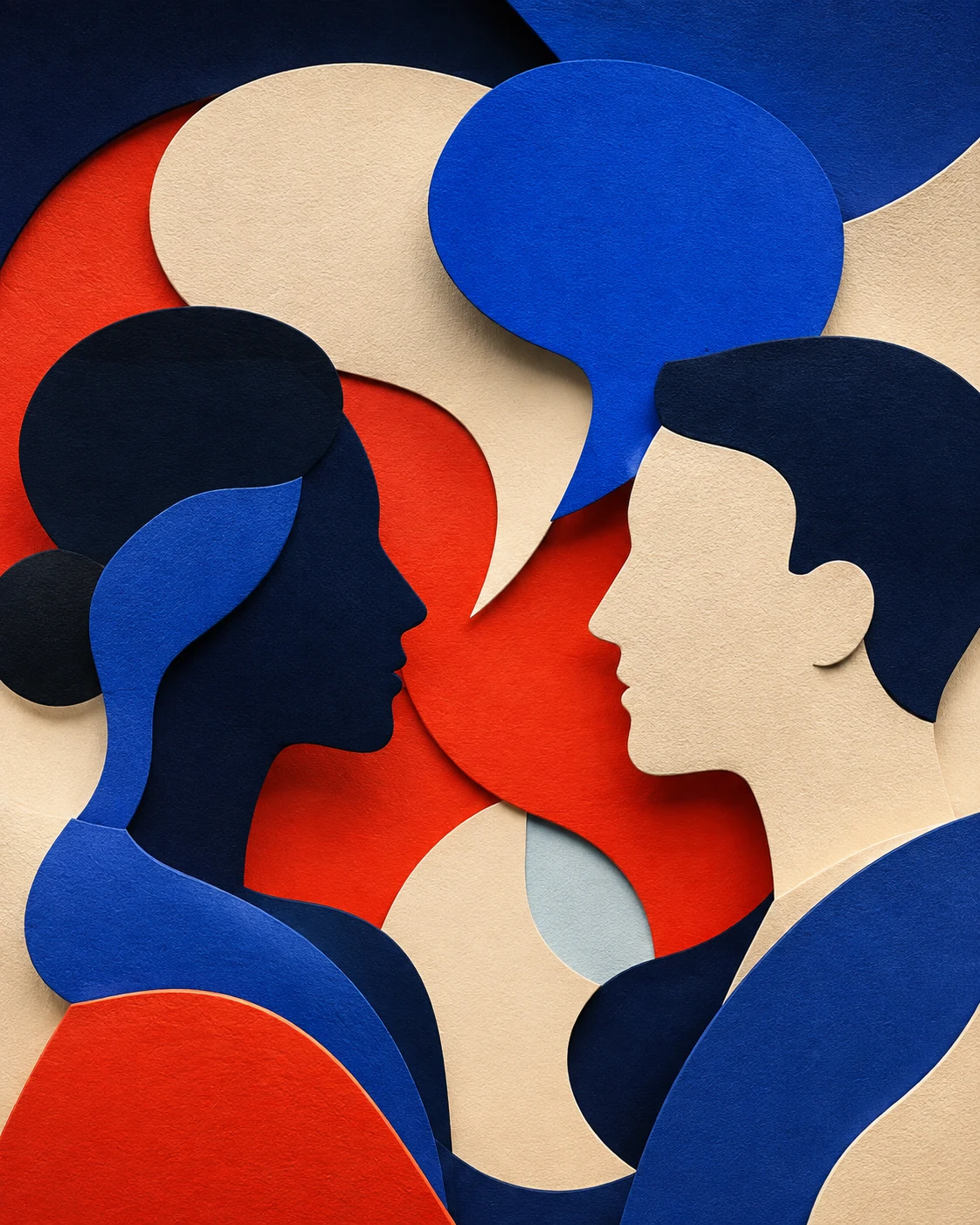 Two people connecting through conversation